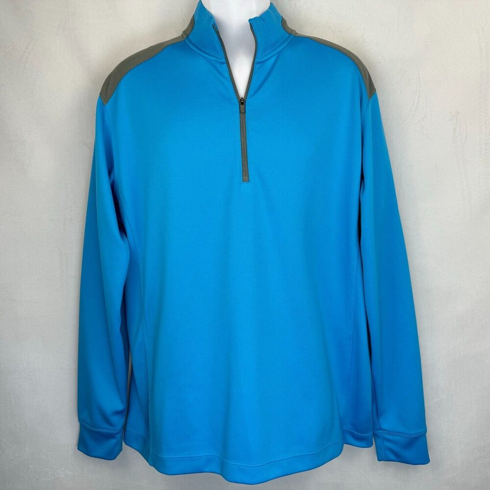 Nike Golf Dri-Fit Tour Performance Men Top Sz L 1/4 Zip Pullover Light Blue Gray